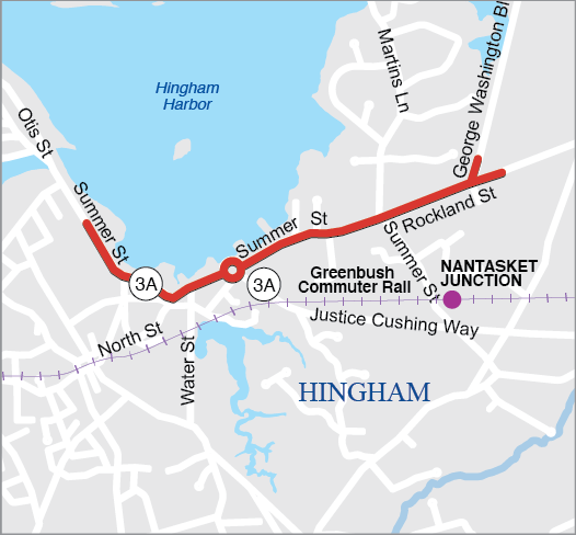 Hingham: Improvements on Route 3A from Otis Street/Cole Road, Including Summer Street and Rotary; Rockland Street to George Washington Boulevard